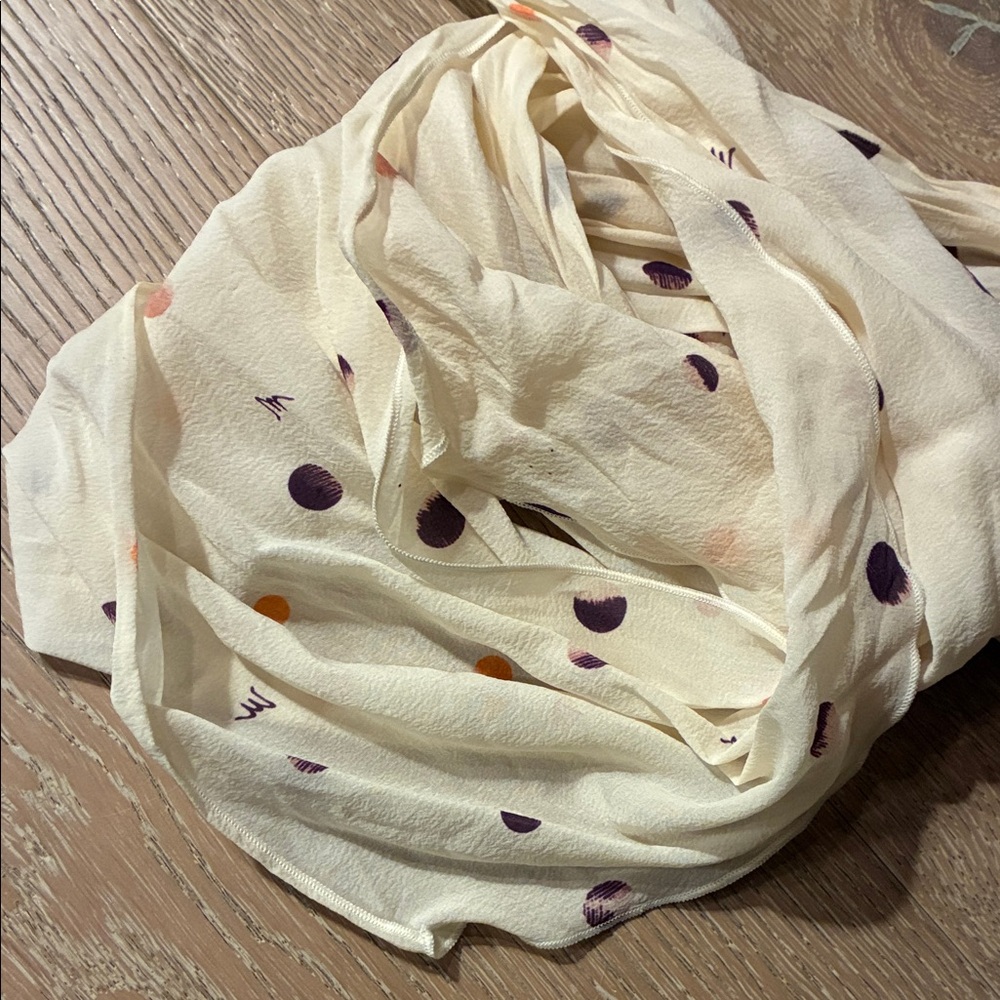 Chic French Polka Dot Silk Scarf by Monette